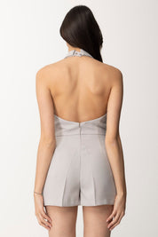 Elisabetta Franchi Tuta Corta In Crêpe con Gilet TU01342E2 PERLA
