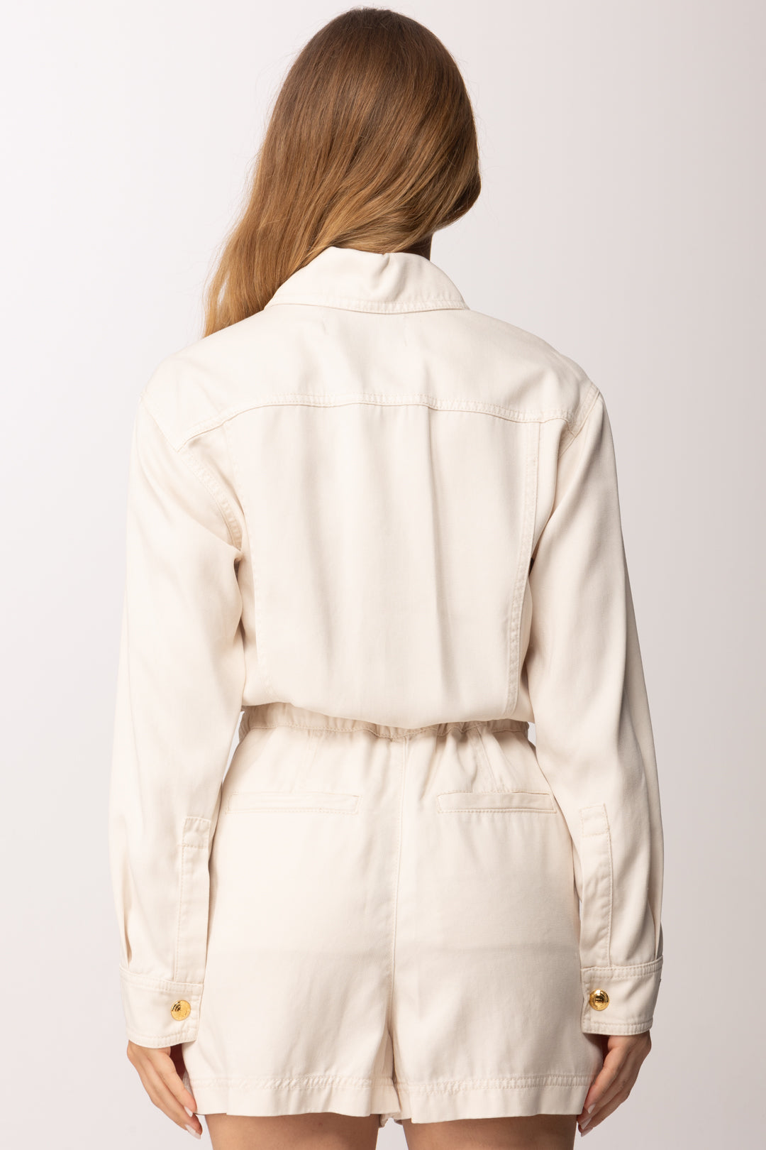 Elisabetta Franchi Tuta Corta In Jeans TJ47N61E2 BURRO