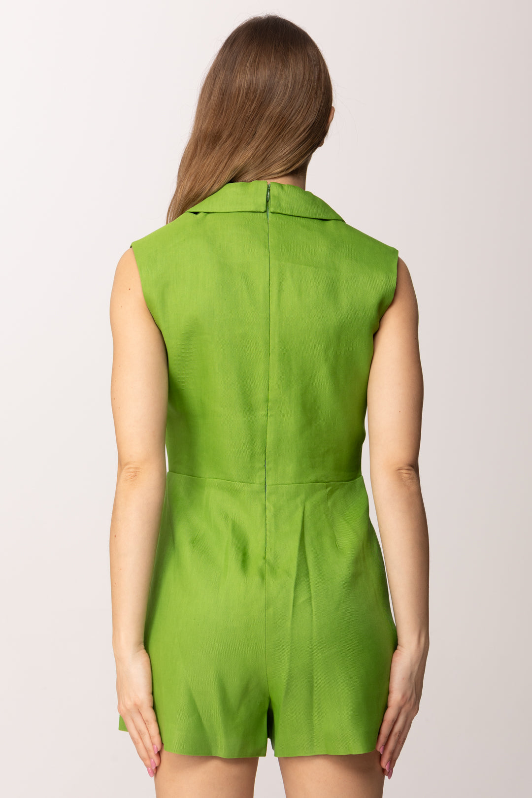 Elisabetta Franchi Bambina Tuta Corta In Misto Lino con Scollo a Giacca EFTA1170LI009.1067