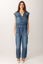 Pinko Tuta In Jeans Smanicata 104824 A2GQ LAVAGGIO MEDIO