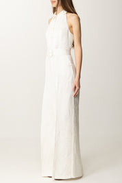 Twin-set Tuta In Satin con Colletto e Cintura 251TT2170 NEVE