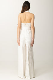 Twin-set Tuta In Satin con Colletto e Cintura 251TT2170 NEVE