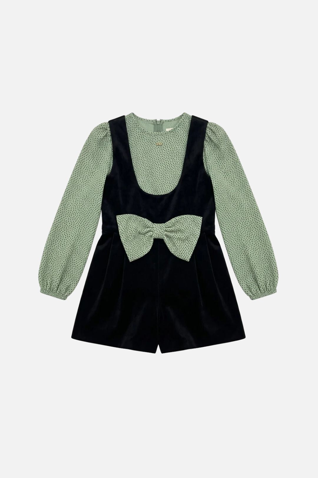 Elisabetta Franchi Bambina Tuta In Velluto con Fiocco e Casacca EFTA1200VE018.D579