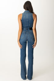 Elisabetta Franchi Tuta Lunga Bustier In Jeans TJ41D56E2 BLUE DENIM