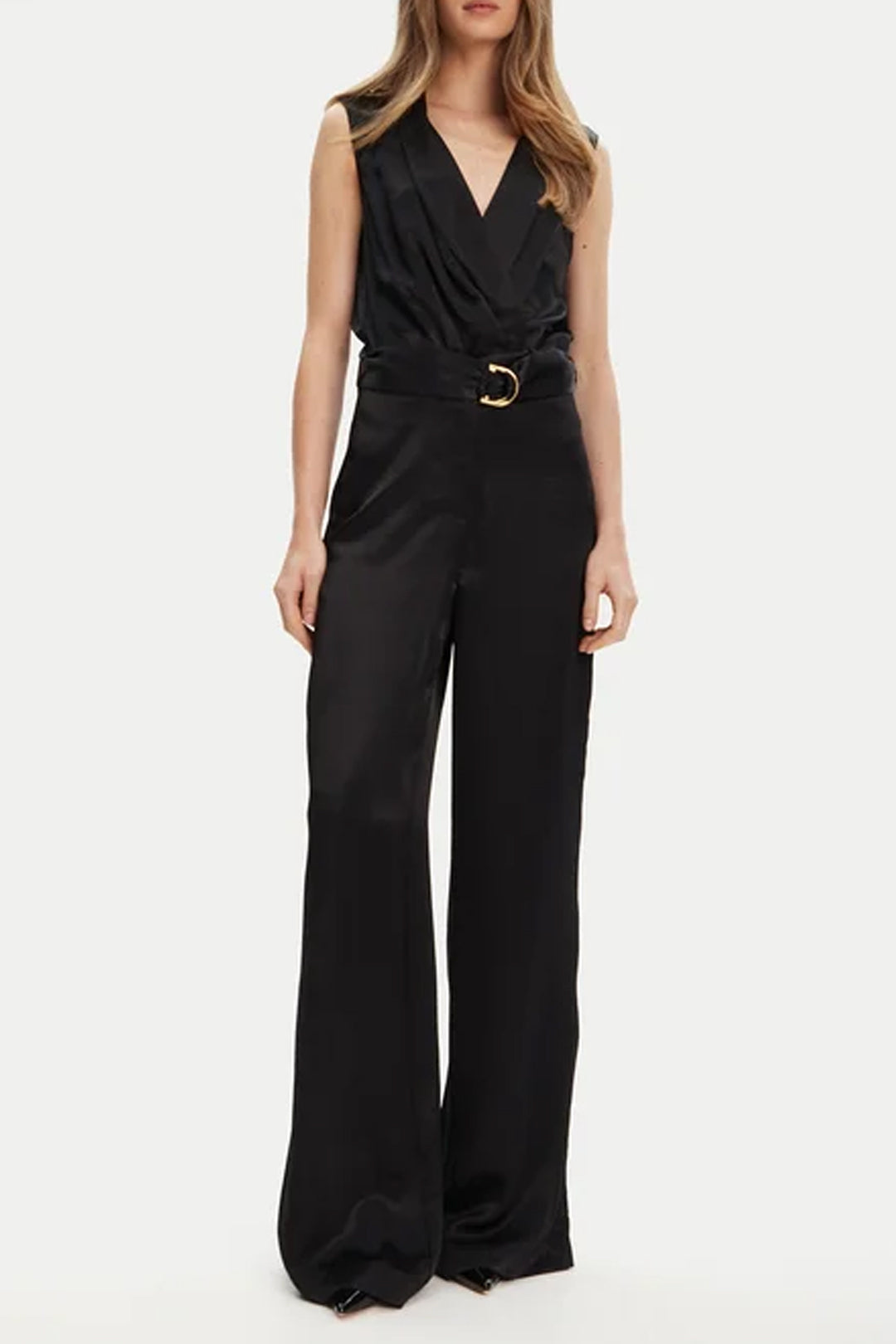 Marciano By Guess Tuta Lunga Iva Smanicata In Tessuto Fluido 5YGD24 7350A JET BLACK A996