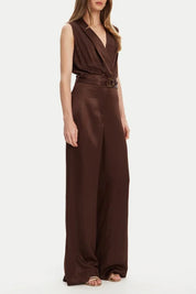 Marciano By Guess Tuta Lunga Iva Smanicata In Tessuto Fluido 5YGD24 7350A RICH BROWN