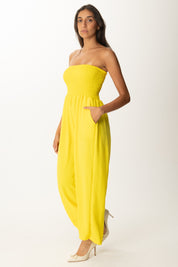 Khloe Femme Tuta Lunga Off-shoulder GIALLO