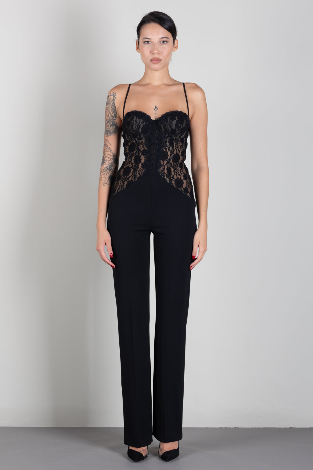 Aniye By Tuta Lunga Tahlia con Bustier In Pizzo 181296 BLACK :AI26