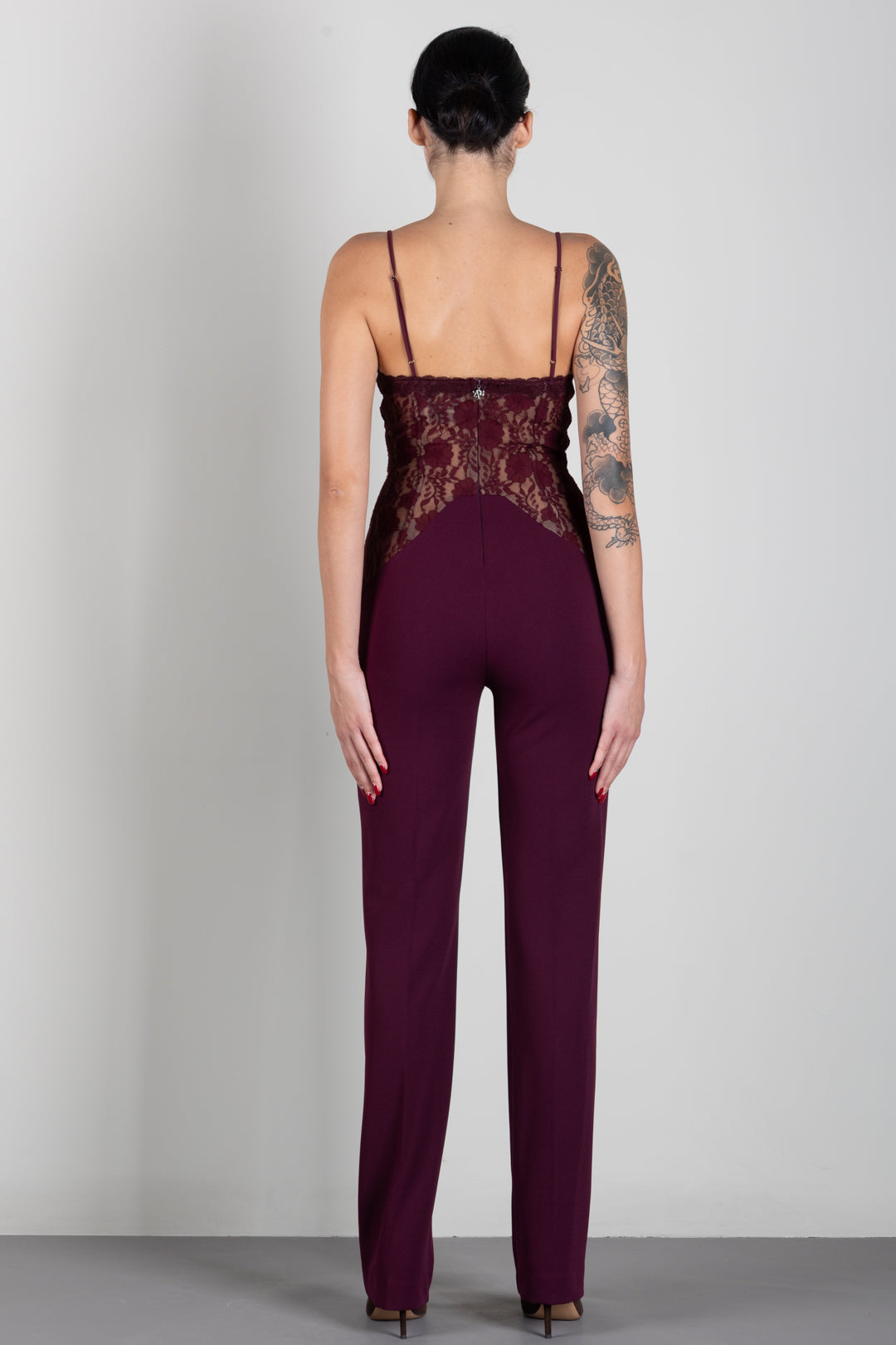 Aniye By Tuta Lunga Tahlia con Bustier In Pizzo 181296 RUBY NOIR :AI26