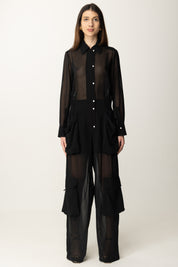 Pinko Tuta Sheer con Maxi Tasche 104750 A21F NERO LIMOUSINE