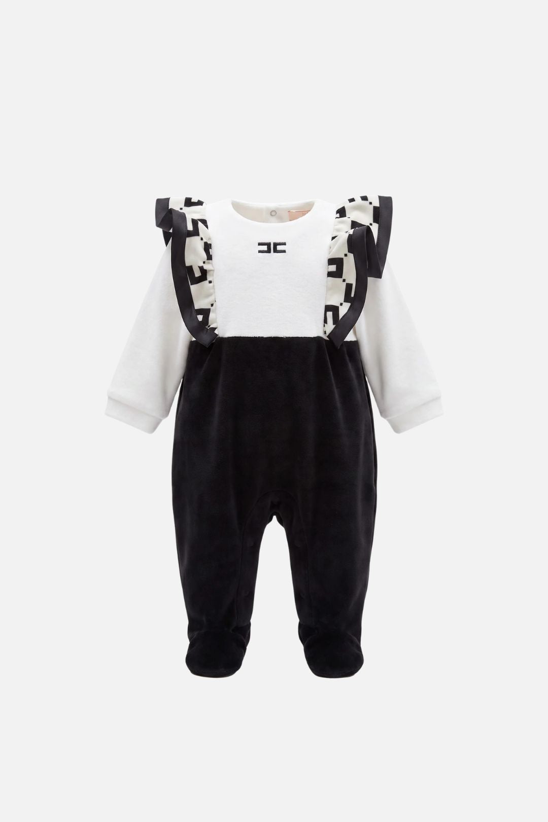 Elisabetta Franchi Bambina Tutina con Ruches e Logo ENTU1730CI025.NE01