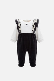 Elisabetta Franchi Bambina Tutina con Ruches e Logo ENTU1730CI025.NE01