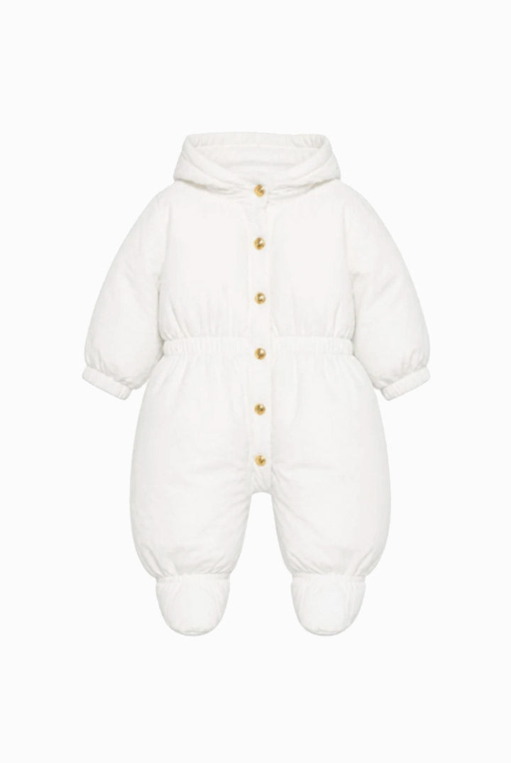 Elisabetta Franchi Bambina Tutina Imbottita Neonata con Cappuccio e Bottoni Dorati ENTT006CNY041.0004