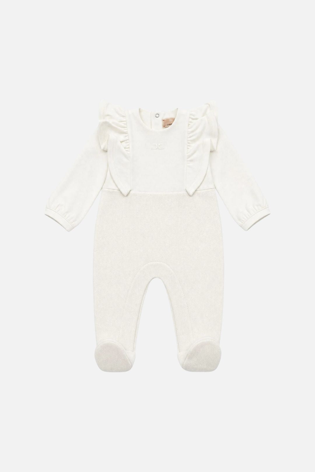 Elisabetta Franchi Bambina Tutina In Cotone con Volant e Logo Ricamato ENTU1610FF002.0180