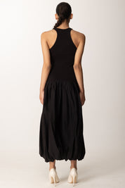 Pinko Vestito Midi Gonna a Palloncino 105137 A2L8 NERO LIMOUSINE