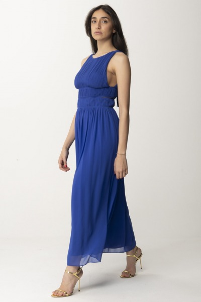 Patrizia Pepe  Long Pleated Dress with Cut-Out 2A2713 A061 BLUE WAVE