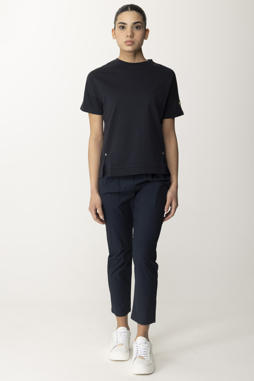 Preview: People Of Shibuya T-shirt with Back Zip Detail Nero