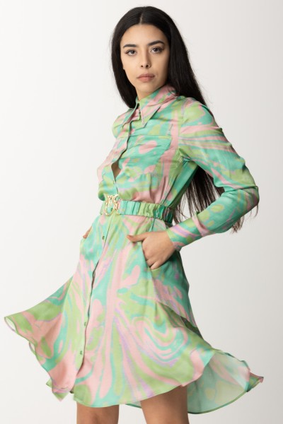 Pinko  Koszulowa sukienka z nadrukiem w groszki, z paskiem 103084 A1PE SN2