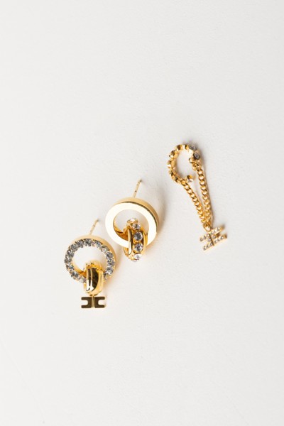 Elisabetta Franchi  Set of hoop earrings with rhinestones OR24M41E2 ORO GIALLO