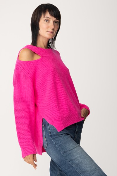Pinko  Trykotowy sweter z wyciętym ramieniem 102232 A1A7 FULMINE ROSA