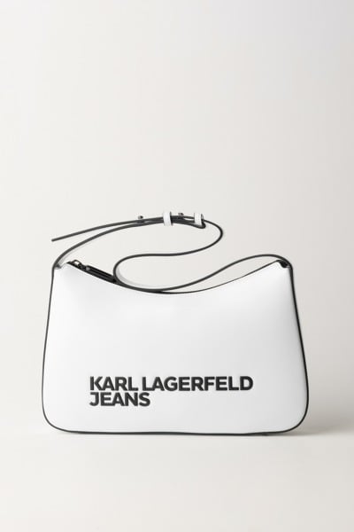 Karl Lagerfeld  Logowana torba na bagietkę 241J3006 WHITE