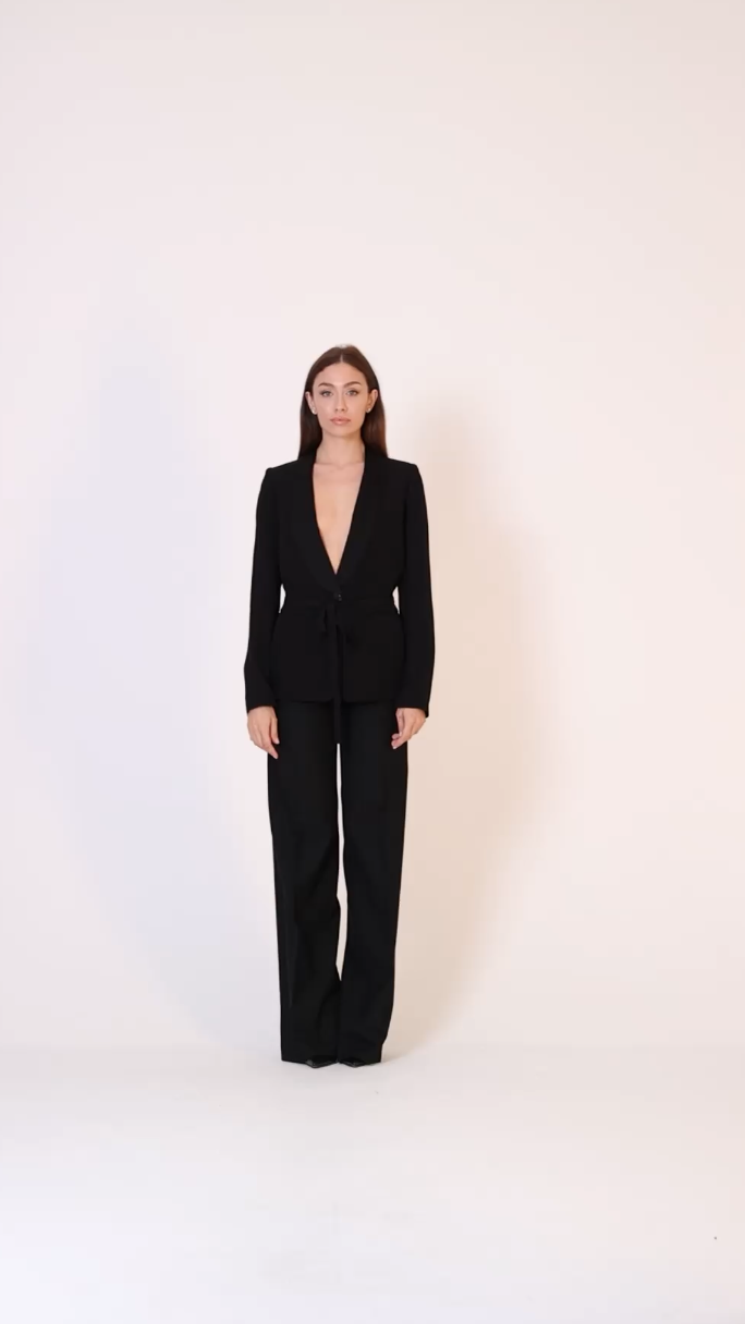 Preview: Twin-Set Large straight trousers Nero