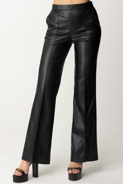 Twin-Set  Leather effect trousers 241TP2162 NERO