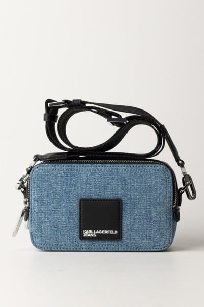 Karl Lagerfeld  Dżinsowa torba na aparat 241J3009 BRIGHT BLUE MARBLE