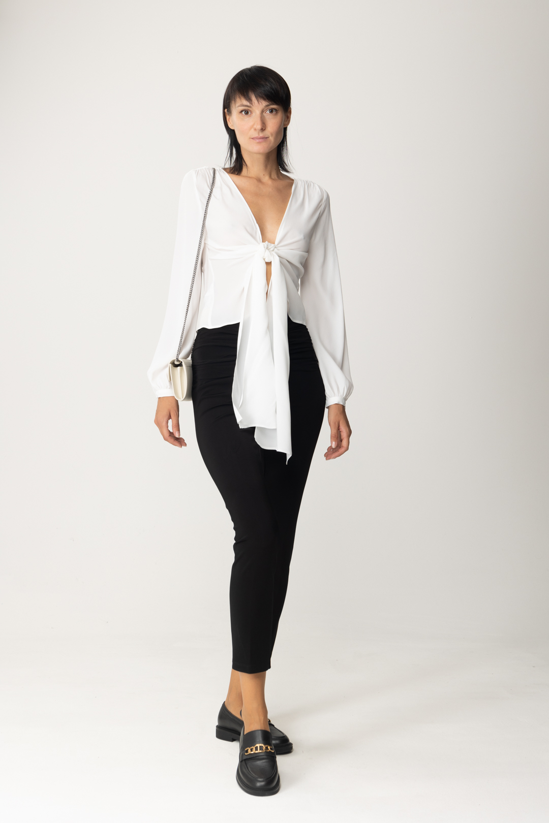 Preview: Pinko Blouse shirt with knot BIANCO-BIANCANEVE