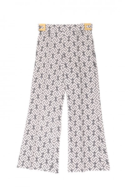ELISABETTA FRANCHI BAMBINA  Trousers with contrasting logo EFPA1920TV682D027 BURRO/NERO