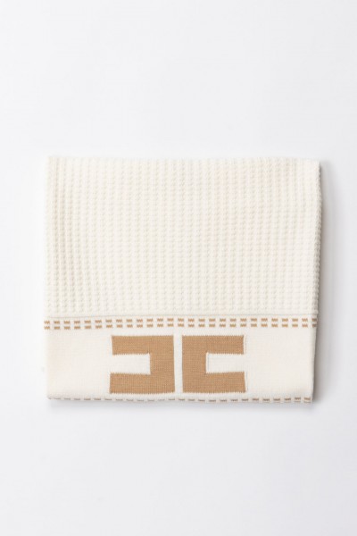 ELISABETTA FRANCHI BAMBINA  Couverture en tricot avec logo ENCO055CFL001.D348 IVORY/SAND