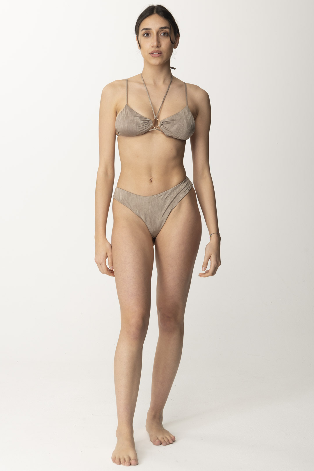 Preview: Me Fui Triangle bikini with accessory at the bust Light brown