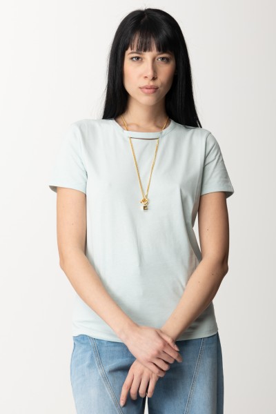 Elisabetta Franchi  T-Shirt mit Halskette MA01741E2 ACQUA