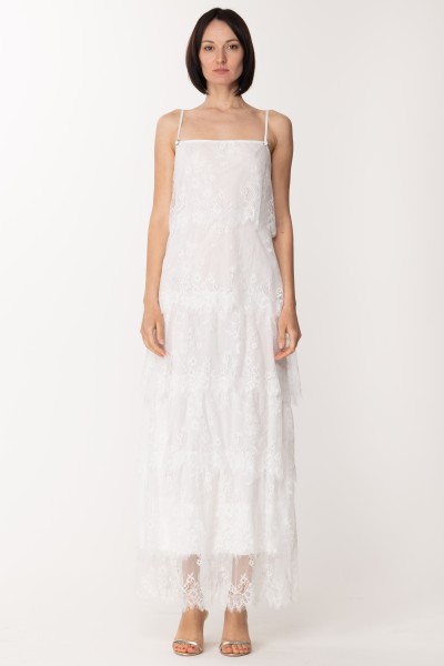 Aniye By  Long dress with lace flounces 185888 WHITE