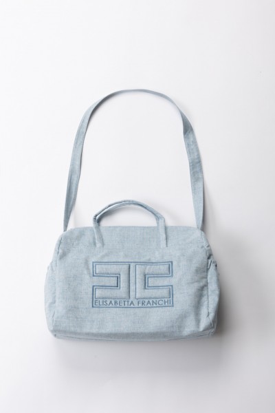 ELISABETTA FRANCHI BAMBINA  Mum bag with logo emboridery ENBO0200LC007.9001 HEAVENLY