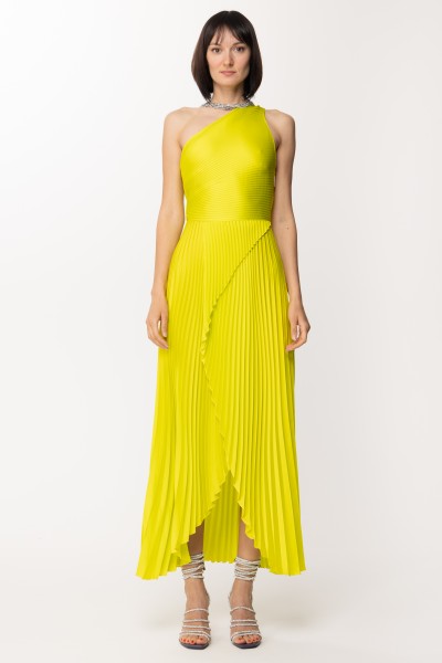 Simona Corsellini  One-shoulder dress with pleated skirt P23CPAB032 LIME
