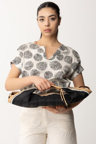 Alessia Santi  Bag with woven pattern 411SD90026 NERO DIAMANTE-GIAND