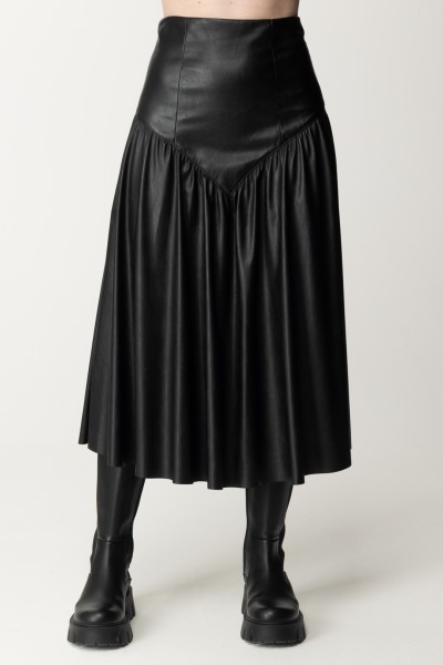 Aniye By  Biba faux leather midi skirt 181497 NERO