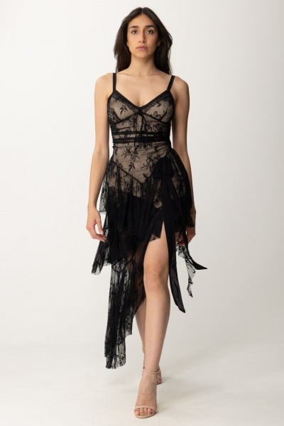 Aniye By  Mini Asymmetric Lace Dress Deny 185168 BLACK