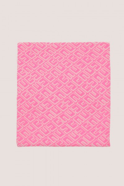 ELISABETTA FRANCHI BAMBINA  Two-tone knit blanket for newborn girls ENCO049CFL201D238 PINK/NERO