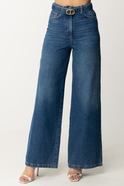 Twin-Set  Wide leg jeans with belt 241TP2662 DENIM