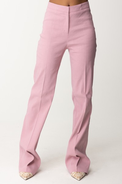 Pinko  Rozkloszowane spodnie z mieszanki lnu 100054 A0IM N98