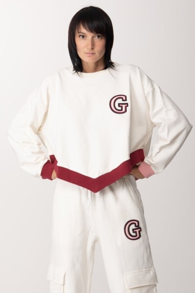 Gaelle Paris  Sweatshirt mit zweifarbigen Details GBDP19012 OFFWHITE