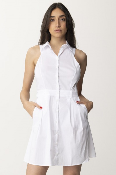 Patrizia Pepe  Sleeveless Mini Shirt Dress 2A2809 A23 BIANCO OTTICO