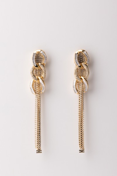 Elisabetta Franchi  Chain earrings with fringes OR34B37E2 KRISTAL