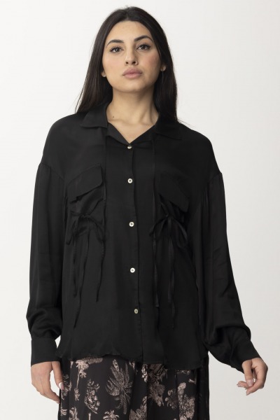 Aniye By  Satin Shirt with Laces - Marys 185132 BLACK