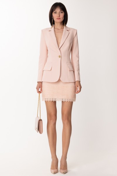 Elisabetta Franchi  Miniskirt with lace details GO50832E2 ROSA BABY
