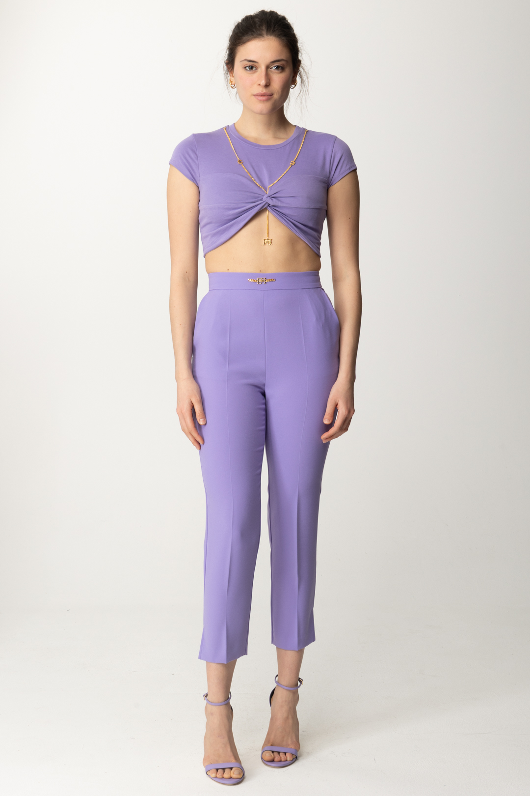 Preview: Elisabetta Franchi Cropped T-shirt with knot IRIS