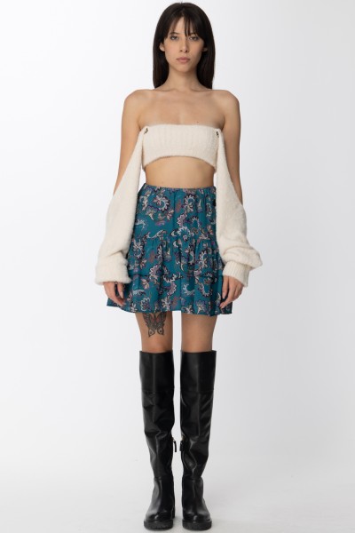 Gaelle Paris  Floral print mini skirt with flounces GBDP13379 OTTANIO