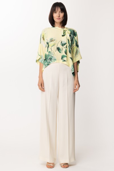 Twin-Set  Palazzo trousers with satin lapel 201TP2281 AVORIO